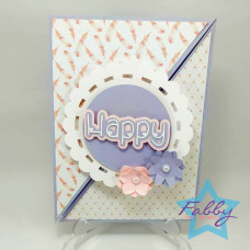 TARJETA HAPPY - SOLAPAS TRIANGULARES